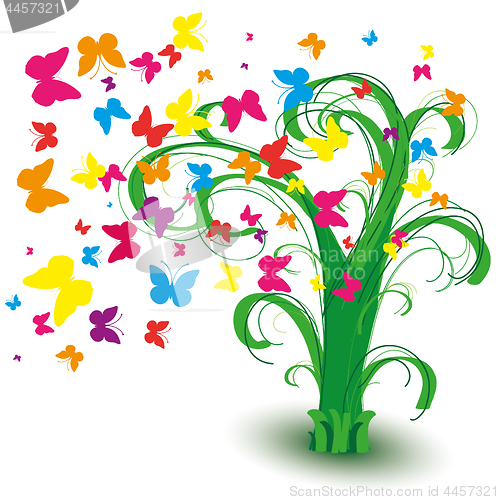 Image of Spring ree with butterflies and curls