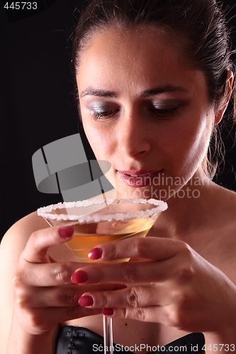 Image of Woman and martini glass