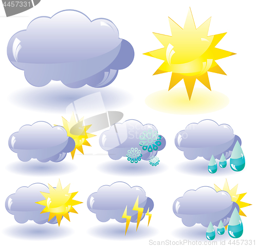 Image of Set of glass Weather icons