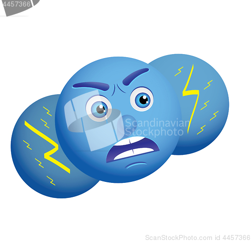 Image of Use this anggry cloud as weather icon or some else,