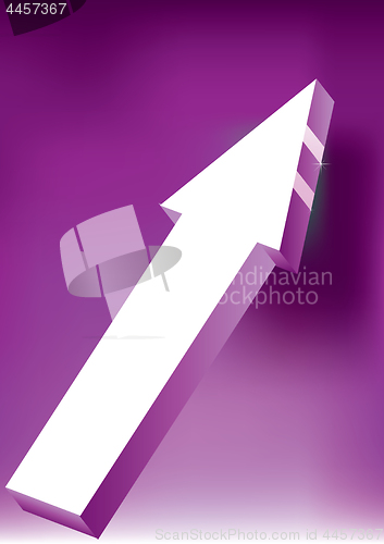 Image of  Onward & Upward Arrow on purple background - 3D Glossy Icon