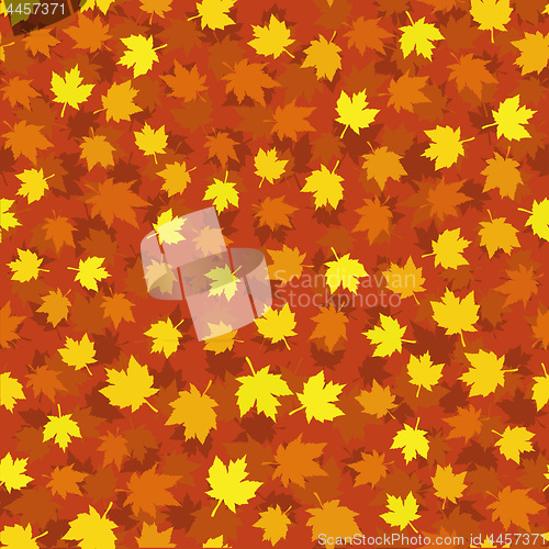 Image of Autumn seamless background with maple leaves