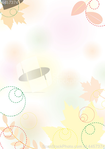 Image of Autumn background with leaves, pastel