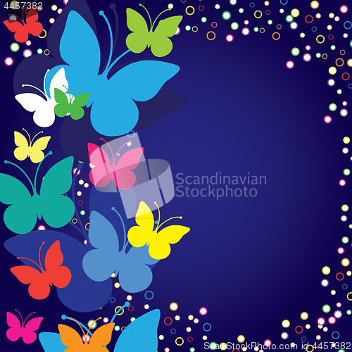 Image of Blue background with butterflies