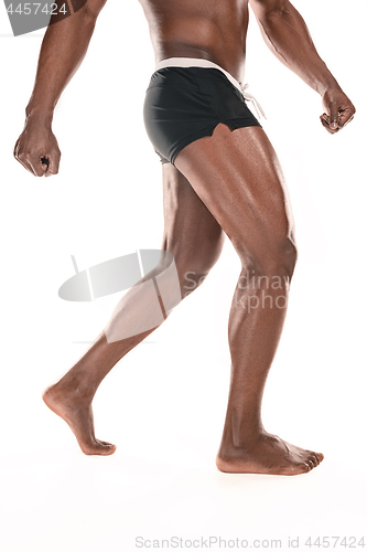 Image of Fit young man with beautiful torso isolated on white background