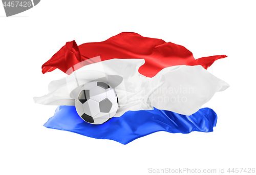 Image of colorful flag Netherlands with copyspace for your text or images,isolated on white background.