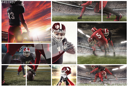 Image of The collage about american football players