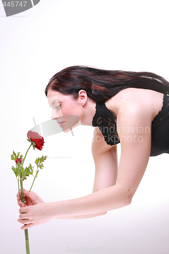 Image of Woman with rose