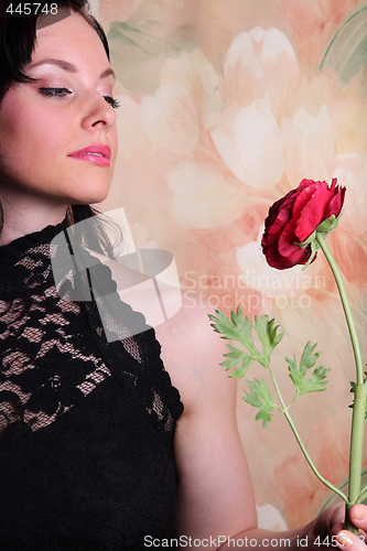 Image of Woman with rose