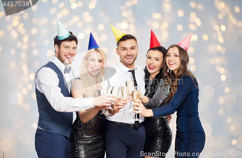 Image of friends with champagne glasses at birthday party