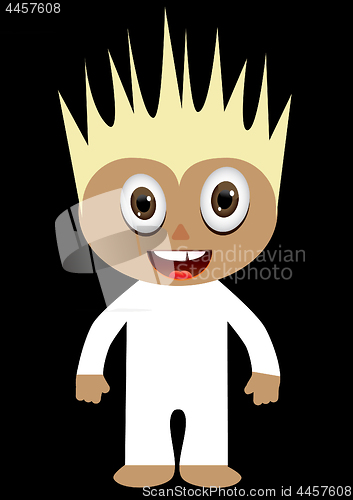 Image of Cartoon boy in white costume