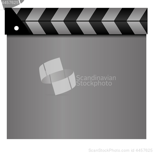 Image of Gray cinema clapboard, movie clapper board, closed, isolated on white background
