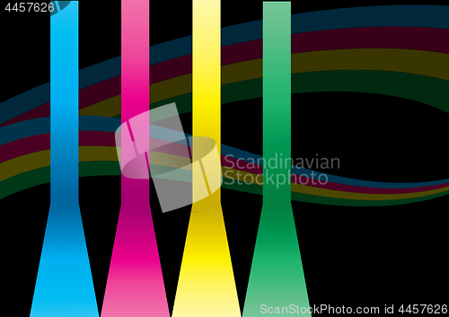 Image of Abstract background with bright strips and rainbow