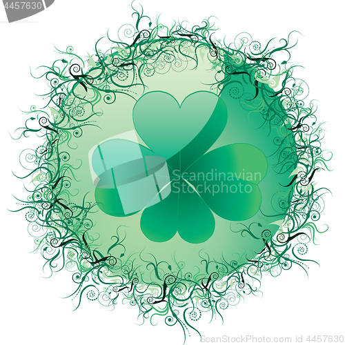 Image of Green clover button for St.Patrick day