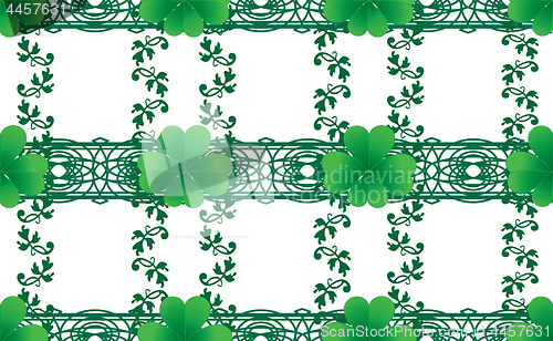 Image of Clover seamless background for St. Patrick`s day