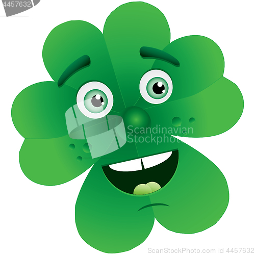 Image of Clover for St. Patrick`s Day with face