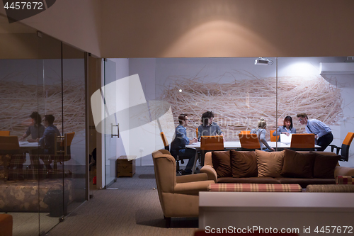 Image of Business Team At A Meeting at modern office building