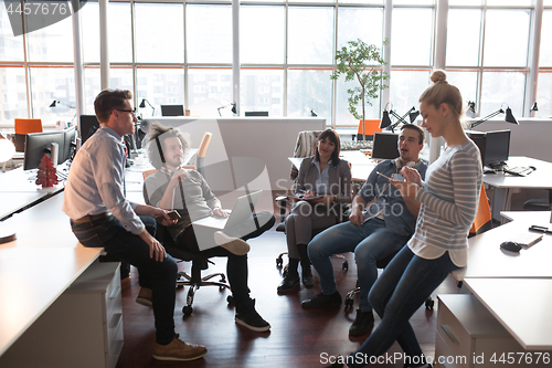 Image of Young Business Team At A Meeting at modern office building