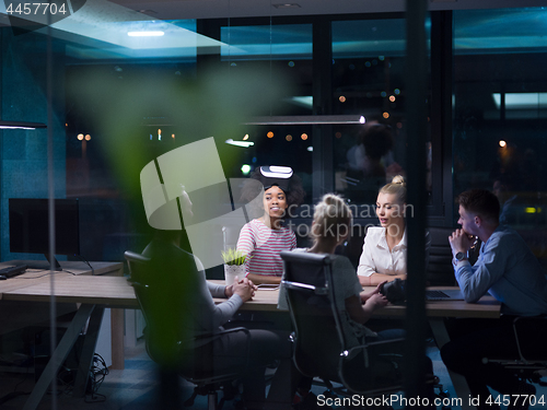 Image of Multiethnic Business team using virtual reality headset