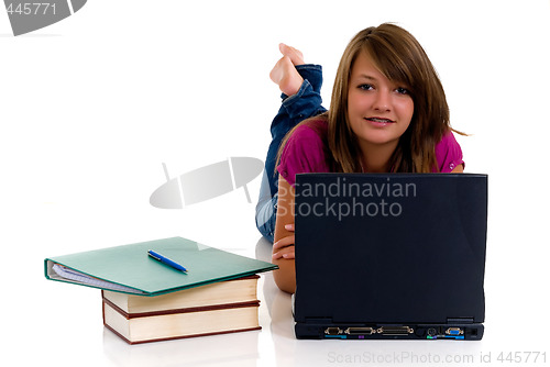 Image of Teenager girl studying