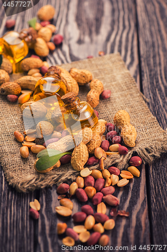 Image of Natural peanut with oil in a glass