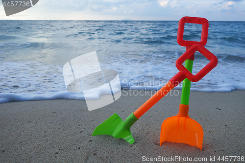 Image of Toys on the beach sand