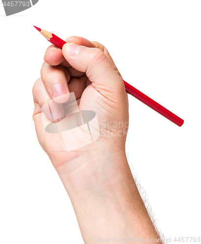 Image of Hand with red pencil