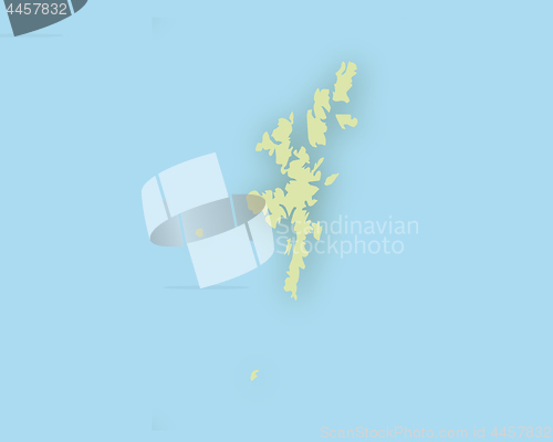 Image of Map of the Shetlands with shadow