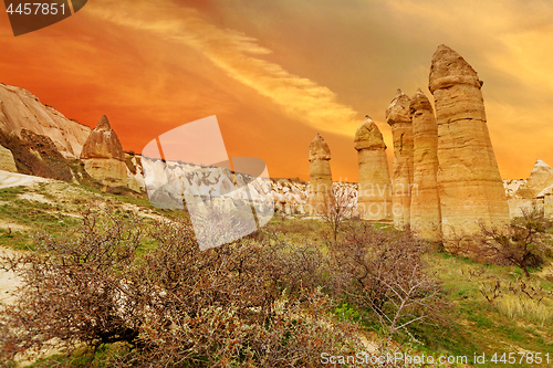 Image of Stone cliffs looks like a Fairy houses in Love valley