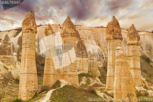 Image of Stone cliffs looks like a Fairy houses in Love valley