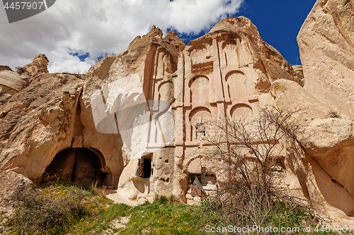 Image of Ancient temple in stone cliffs