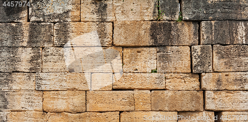 Image of Texture of stone wall in ancient city, Hierapolis