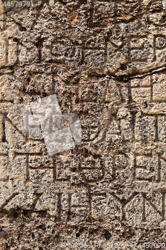 Image of Stone plate with inscriptions in ancient city Hierapolis