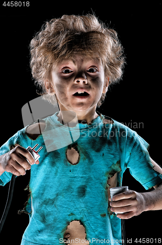 Image of Little electrician on black