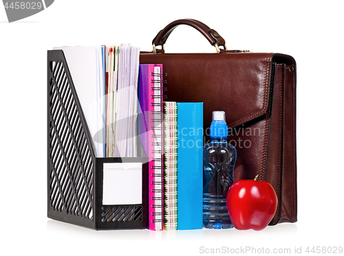 Image of Briefcase with office accessories