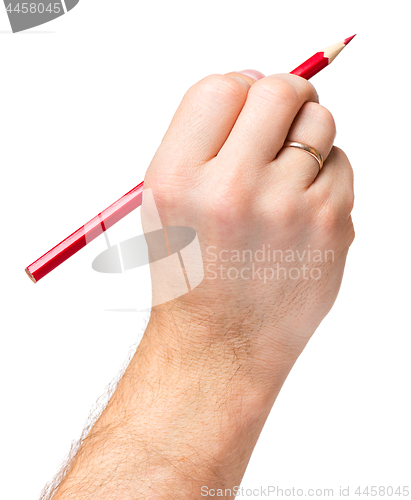 Image of Hand with red pencil