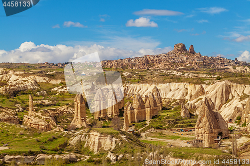 Image of Fairy houses stone cliffs and Uchisar natural stone fortress