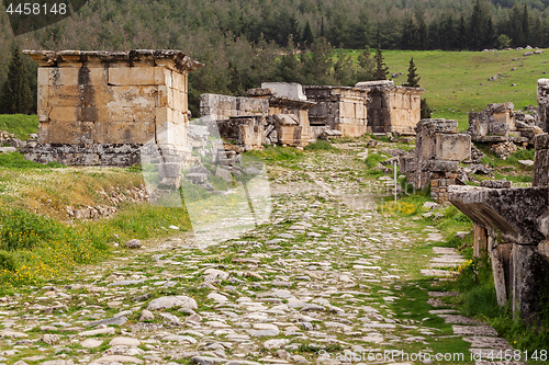 Image of Ruins of ancient city, Hierapolis near Pamukkale, Turkey