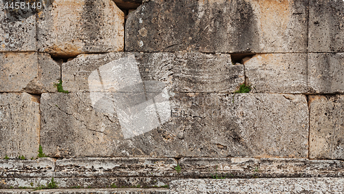 Image of Texture of stone wall in ancient city, Hierapolis