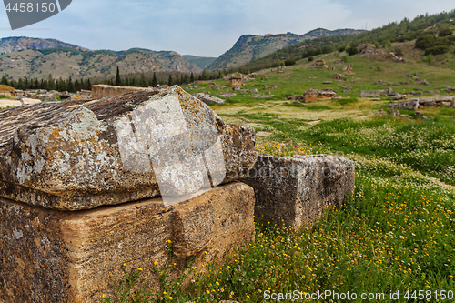 Image of Ruins of ancient city, Hierapolis near Pamukkale, Turkey