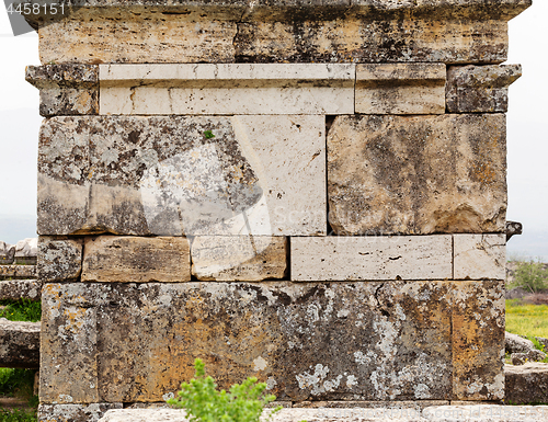 Image of Texture of stone wall in ancient city, Hierapolis