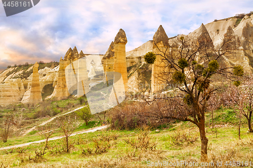 Image of Stone cliffs looks like a Fairy houses in Love valley