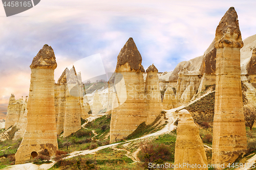 Image of Stone cliffs looks like a Fairy houses in Love valley