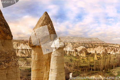 Image of Stone cliffs looks like a Fairy houses in Love valley