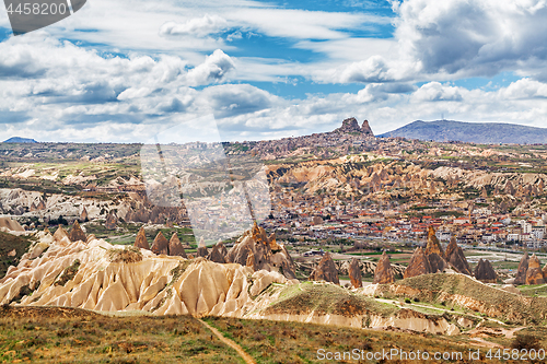 Image of Fairy houses stone cliffs and Uchisar natural stone fortress