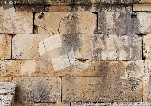 Image of Texture of stone wall in ancient city, Hierapolis