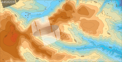 Image of Abstract detailed color vector topographic elevation map