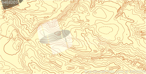 Image of Abstract vector topographic map in brown colors