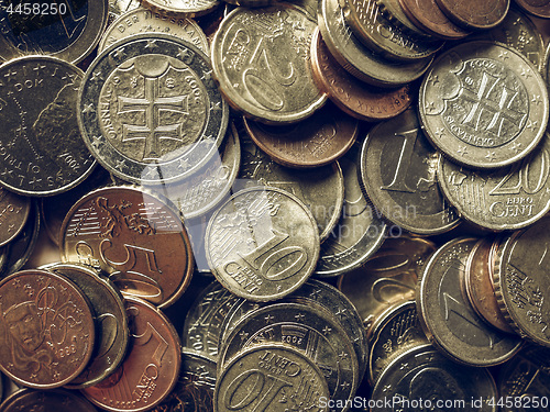 Image of Vintage Euro coins background