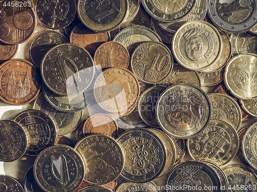 Image of Vintage Euro coins